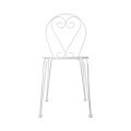 Bistro Unfoldable Wrought Iron Chair with Pattern Seat